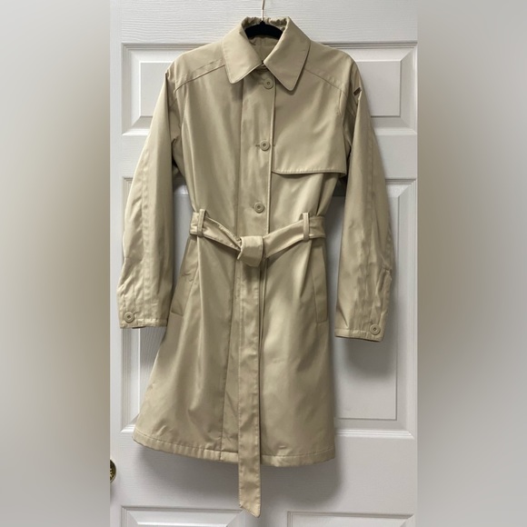 LIZ CLAIBORNE Belted Button Khaki Trench Coat With Removable Liner EUC - Medium - Picture 1 of 6